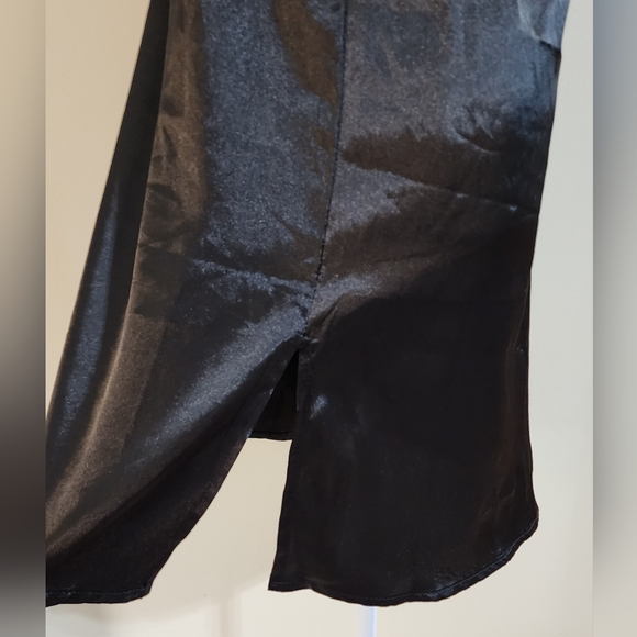 Sexy Black Silky Babydoll Lingerie Slip Dress Nightie Size M - Picture 3 of 9